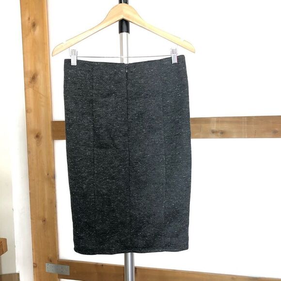 MAX MARA‎ WEEKEND Dark Grey Heathered Neoprene Pencil Skirt Sz S - Picture 2 of 4